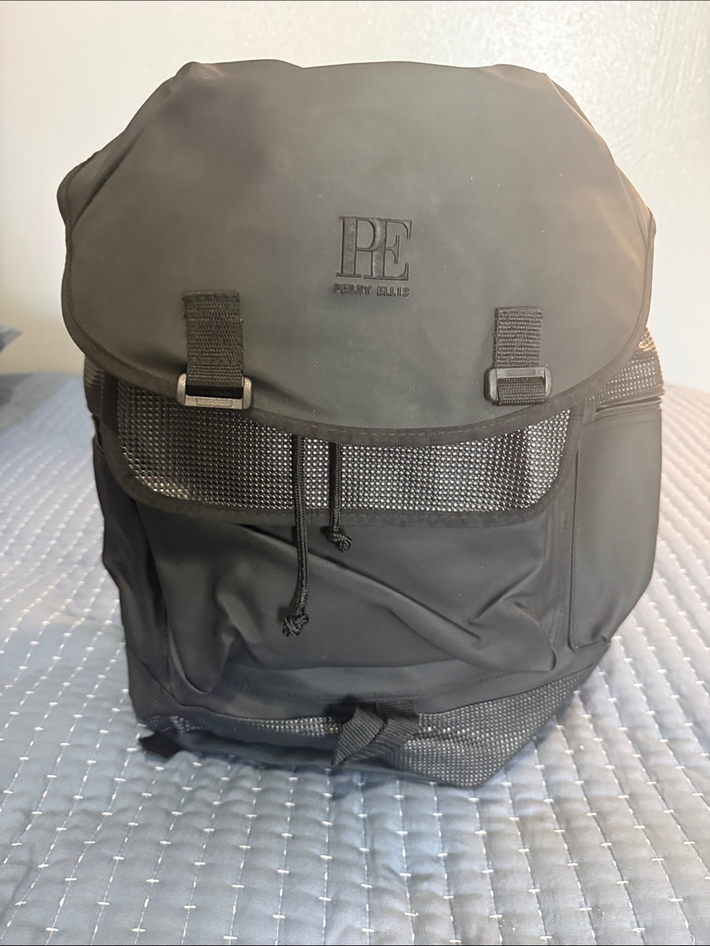 Perry Ellis Travel Cinch Backpack Diaper Bag Black One Size 18”